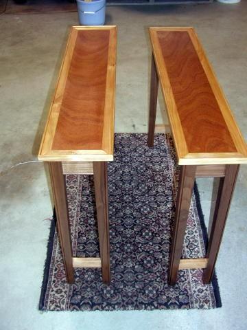 End Tables Red Birch with Mahogany and Walnut