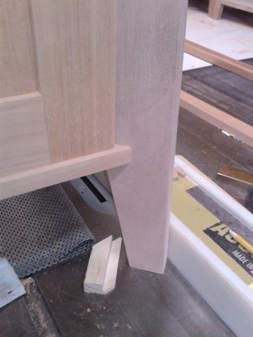 multiple types of wood for the cabinet