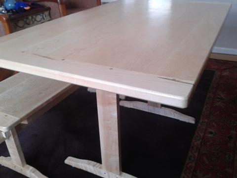Trestle table side view