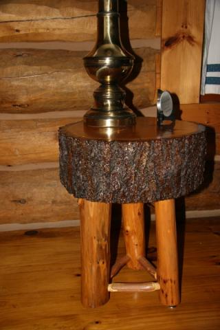 Oak coffee table with live edge