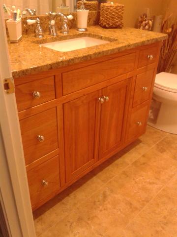 Cherry bathroom vanity