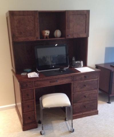 Front view of cherry computer desk